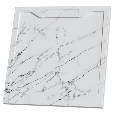 Каменный душевой поддон квадратный RGW STE MW Белый мрамор 900x900 фото в интернет-магазине Русалия