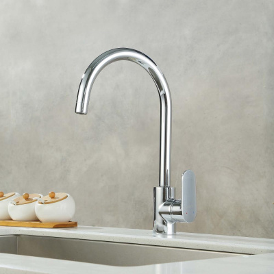 AQ1882CR НИКА смеситель для кухни (полукруглый излив) Aquatek фото в интернет-магазине Русалия