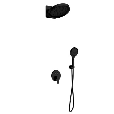 AQM 8402MB Набор для комплектации душа со смесителем, Черный матовый фото в интернет-магазине Русалия