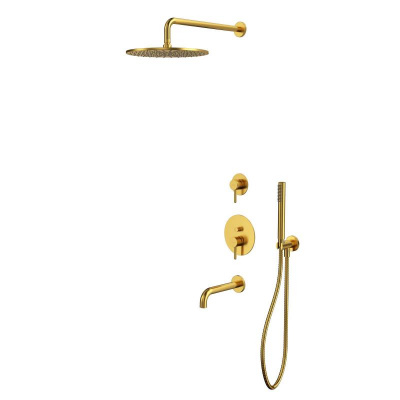 Система для ванны скрытого монтажа WHITECROSS Y YSET07GLB (брашированное золото) фото в интернет-магазине Русалия