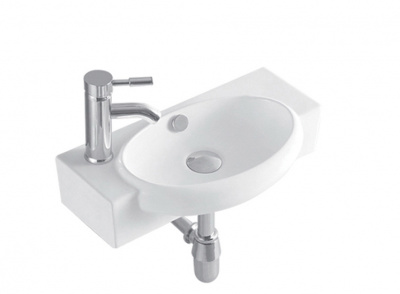 AQ5329-00 раковина 510*275*130 подвесная, смеситель слева фото в интернет-магазине Русалия