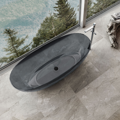 Ванна прозрачна Vincea VBT-6T01B, 1700*750*550, цвет черный фото в интернет-магазине Русалия