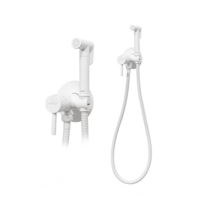 Гигиенический душ со смесителем встраиваемый Hansberge H3099WW, белый фото в интернет-магазине Русалия