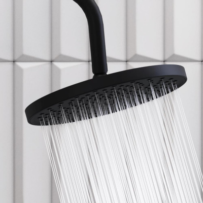 947730300 Apollo душевая система с ванно-душевым смесителем-полкой, черный фото в интернет-магазине Русалия