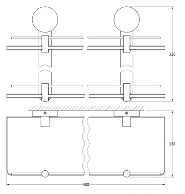 Полка 2-х ярусная 40 см HAR 037 Harmonie Artwelle фото в интернет-магазине Русалия