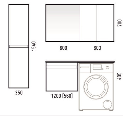 Шкаф-пенал подвесной "Альтаир 35" универсальный Corozo фото в интернет-магазине Русалия
