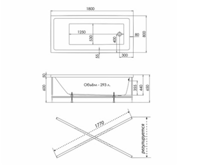 Ванна акриловая  MARONI 180x80 Щ0000063132 фото в интернет-магазине Русалия