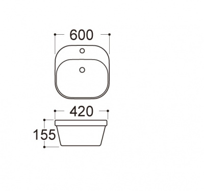 AQ5042-00 АМАДЕО раковина 500*420*155 для установки на столешницу фото в интернет-магазине Русалия