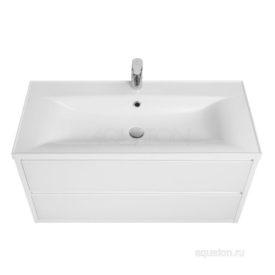 Тумба под раковину AQUATON Римини 100 белый глянец 1A232801RN010 NEW фото в интернет-магазине Русалия
