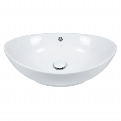 BOND S55-590 Раковина накладная овальная 59*38*19см белая фото в интернет-магазине Русалия