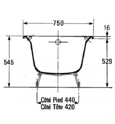 Чугунная ванна JACOB DELAFON DIAPASON E2926 170х75  с отверстиями под ручки фото в интернет-магазине Русалия