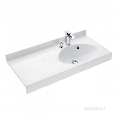 Раковина AQUATON Отель 3/100 правая белая с навесами 1A70083NOT01R фото в интернет-магазине Русалия