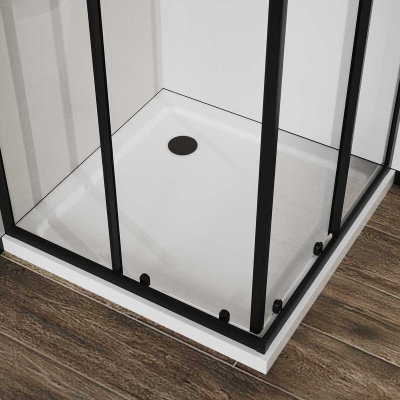 Душевой уголок City VSS-5CT9010CLB, 1000*900, черный, стекло прозрачное Vincea фото в интернет-магазине Русалия