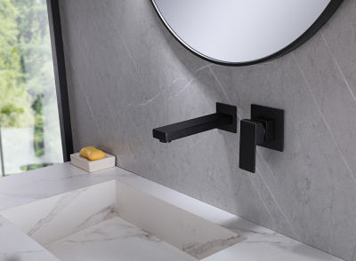 Смеситель ABBER Daheim AF8212B для раковины скрытого монтажа, черный матовый фото в интернет-магазине Русалия