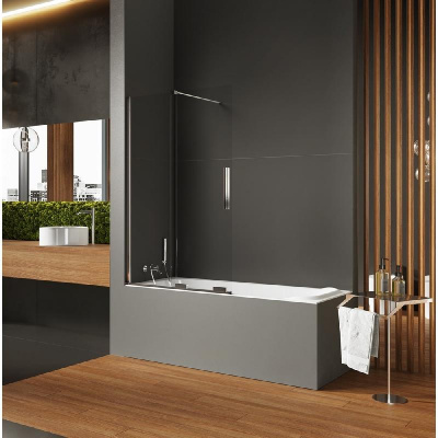 Шторка для ванны NEW TRENDY SMART 140x150 EXK-4100 (хром) фото в интернет-магазине Русалия