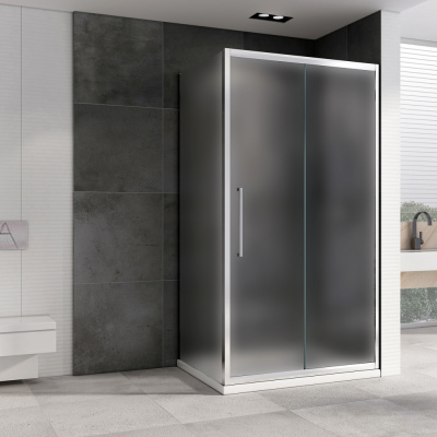 Душевой уголок ABBER Schwarzer Diamant AG30100MH-S60M 60х100 прямоугольный, профиль хром, матовое стекло фото в интернет-магазине Русалия