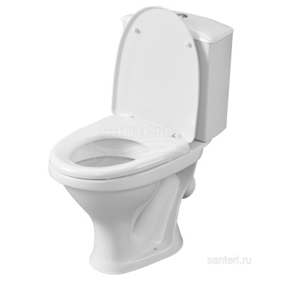 Унитаз - компакт с сиденьем Вест белый 1.P201.8.S00.00B.F Santeri фото в интернет-магазине Русалия