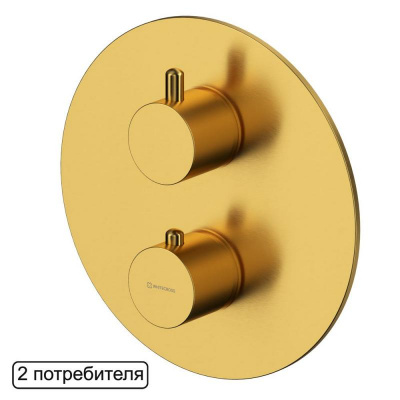 Смеситель термостатический для душа скрытого монтажа WHITECROSS Y Y1236GLB (брашированное золото) фото в интернет-магазине Русалия