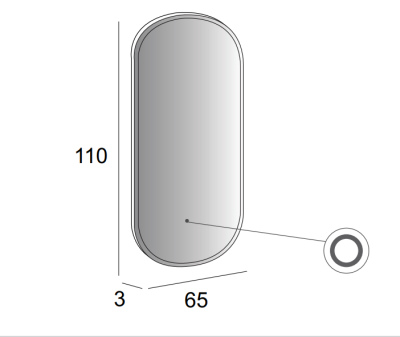 Зеркало со встроенной LED подсветкой 45096, 65x110x3 CEZARES фото в интернет-магазине Русалия