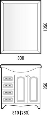 Зеркало "Классика 80" универсальное Corozo фото в интернет-магазине Русалия
