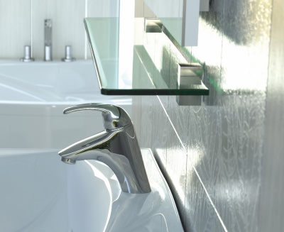 Полка стеклянная 70см ПЛК-700х120х8 Vigo фото в интернет-магазине Русалия