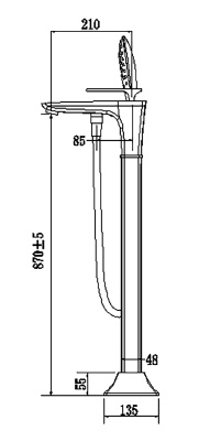 Смеситель для ванны Timo Helmi (4000/00-16Y-CR chrome white) фото в интернет-магазине Русалия