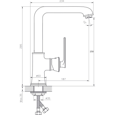 Смеситель для кухонной мойки  RUSH Flores (FLG0835-2) фото в интернет-магазине Русалия