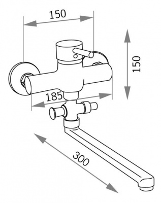 Смеситель для ванны Largenta VR.LGT-1805.CR Veragio фото в интернет-магазине Русалия