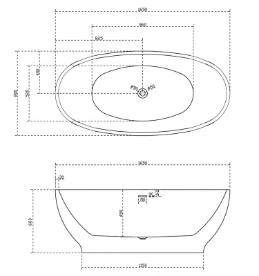 Акриловая ванна ABBER AB9207 165х80х60 см фото в интернет-магазине Русалия