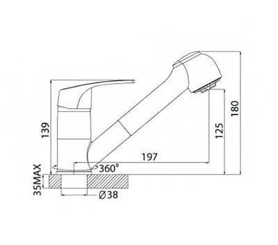 Смеситель для кухонной мойки Rossinka D (D40-25) фото в интернет-магазине Русалия