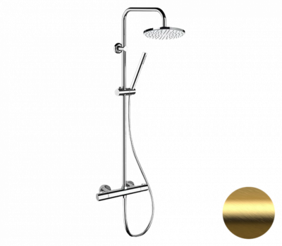Душевая система термостатическая Remer EQ32X7MMM20BG, золото брашированное фото в интернет-магазине Русалия