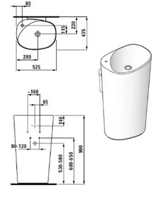 Напольная раковина Palomba collection 8.1180.4.000.104.1 Laufen фото в интернет-магазине Русалия