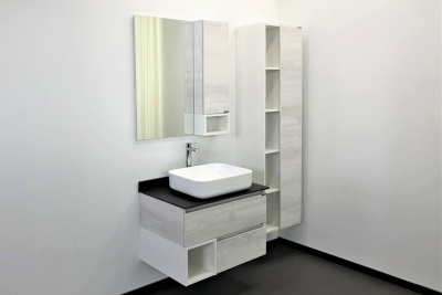 COMFORTY. Зеркало-шкаф "Прага-75" дуб белый фото в интернет-магазине Русалия