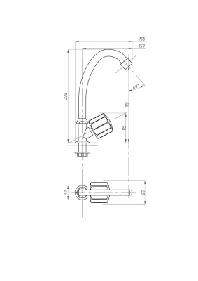 Кран для холодной воды FAUZT FZs-101-63 тип Кр-ЦБА фото в интернет-магазине Русалия
