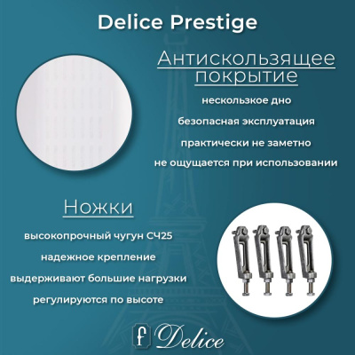 Ванна чугунная Delice Prestige 175х75 с антискользящим покрытием DLR230611-AS фото в интернет-магазине Русалия