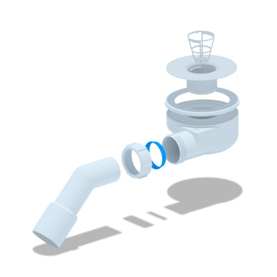 Сифон для душевых поддонов RGW E351C-01 90 мм графит, волна фото в интернет-магазине Русалия