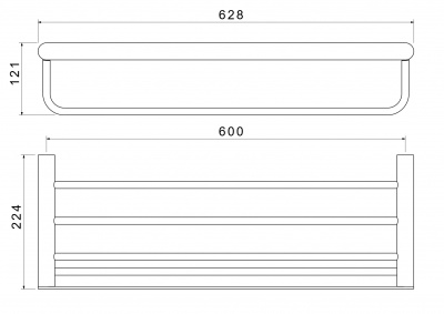 Полка для полотенец AQUATEK, матовый черный AQ4415MB ЛИРА фото в интернет-магазине Русалия