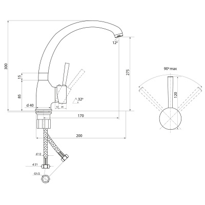 Смеситель Славен для кухни Город Д (СЛ-ОД-Д22) фото в интернет-магазине Русалия