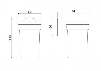 Стакан с держателем AQUATEK, матовый черный AQ4104MB ЕВРОПА фото в интернет-магазине Русалия