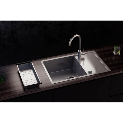 Кухонная мойка Ulgran Steel 780x500, брашированная сталь фото в интернет-магазине Русалия