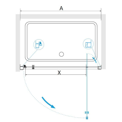 Душевая дверь RGW PA-105 800, стекло прозрачное, профиль хром фото в интернет-магазине Русалия