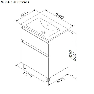 M85AFSX0652WG X-Joy, База под раковину, напольная, 65 см, 2 ящика, белый глянец Am.Pm фото в интернет-магазине Русалия