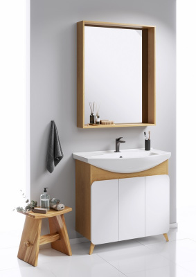 Зеркало в раме 80х100 см Basic дуб золотой BAS0210DZ Aqwella фото в интернет-магазине Русалия