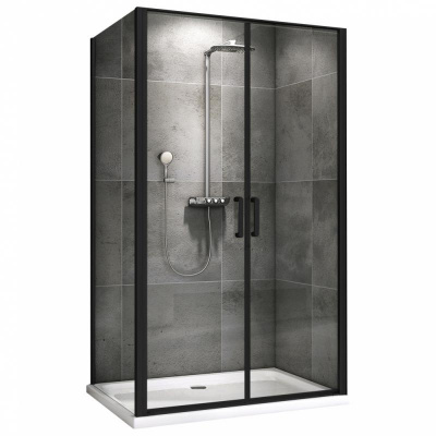 Душевой уголок ABBER Sonnenstrand AG04100BC-S85B 85х100 прямоугольный, профиль черный, прозрачное стекло фото в интернет-магазине Русалия