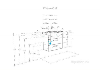 Тумба под раковину AQUATON Ария 65 М белый 1A123301AA010 фото в интернет-магазине Русалия