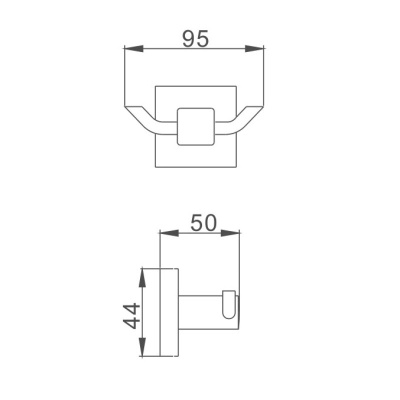 Крючок для ванной комнаты Haiba HB8605-2, хром фото в интернет-магазине Русалия