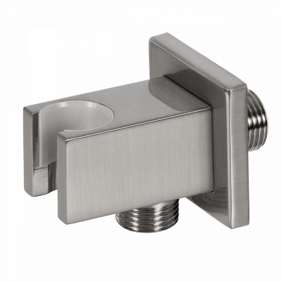 Держатель ручного душа с подключением шланга Remer 337QNP, никель брашированный фото в интернет-магазине Русалия