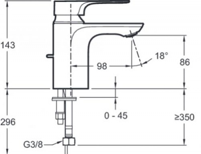 Смеситель для умывальника Aleo+ E72312-CP Jacob Delafon фото в интернет-магазине Русалия