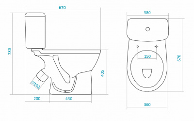 Унитаз - компакт с сиденьем микролифт Бореаль 1WH302146 Сантек фото в интернет-магазине Русалия