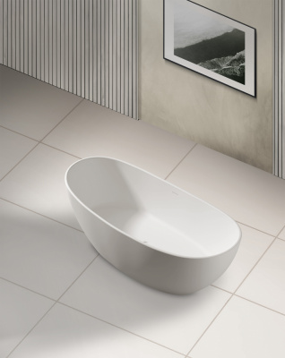 Ванна из искусственного камня ABBER Stein AS9615 белая матовая 180х85х64 см фото в интернет-магазине Русалия